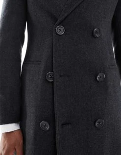 Superdry Merchant Town Coat In Black Herringbone For Men -Mens Out Fit Deals 207934718 3