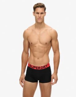 Superdry Trunk Triple Pack In Ath Grey Feeder/blk Stripe/blk For Men -Mens Out Fit Deals 207942584 1 athgreyfeederblkstripeblk 1