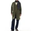 Superdry Wool Long Coat In Olive Night Green For Men -Mens Out Fit Deals 207942606 1 olivenightgreen