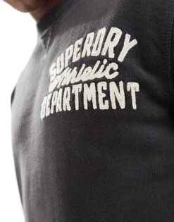 Superdry Vintage Athletic Crew Sweatshirt In Washed Black For Men -Mens Out Fit Deals 207961043 3