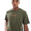 Superdry Micro Logo Graphic Loose T-shirt In Army Khaki For Men