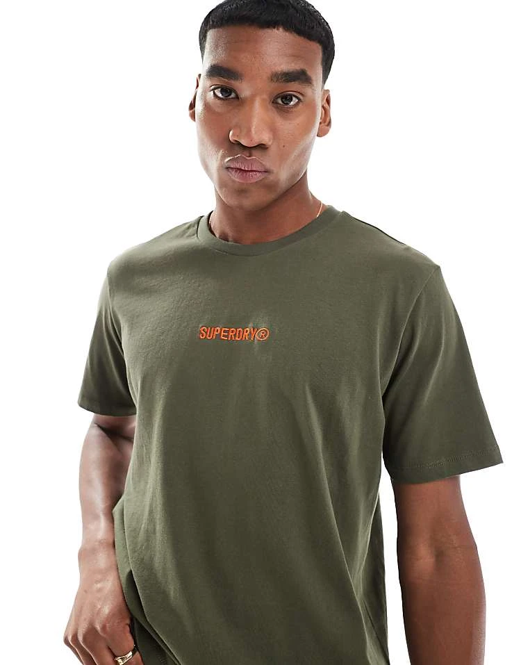 Superdry Micro Logo Graphic Loose T-shirt In Army Khaki For Men 3 Superdry Micro Logo Graphic Loose T-shirt In Army Khaki For Men