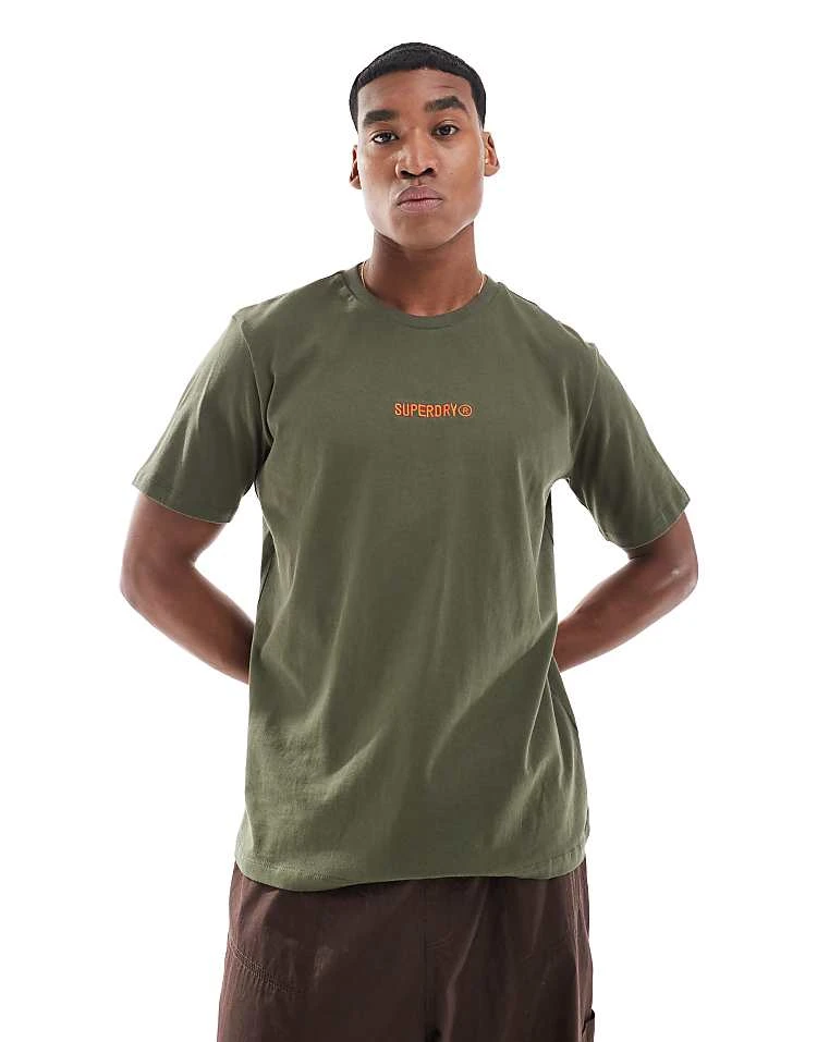 Superdry Micro Logo Graphic Loose T-shirt In Army Khaki For Men 4 Superdry Micro Logo Graphic Loose T-shirt In Army Khaki For Men - Image 2