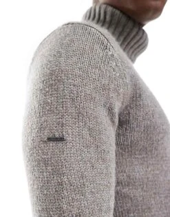 Superdry Brushed Roll Neck Jumper In Grey Quartz For Men -Mens Out Fit Deals 207961134 4