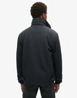 Superdry Merchant Wool Chore Jacket In Navy Herringbone For Men -Mens Out Fit Deals 208041594 4