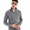 Superdry Cotton Classics Half-zip Knitted Jumper In Grey Marl For Men