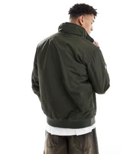 Superdry City Harrington Jacket In Army Khaki For Men -Mens Out Fit Deals 208279285 4