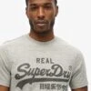 Superdry Vintage Logo T-shirt In Athletic Grey Marl For Men