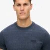 Superdry Cotton Essential Logo T-shirt In Dark Indigo Blue Marl For Men -Mens Out Fit Deals 208279371 1 darkindigobluemarl