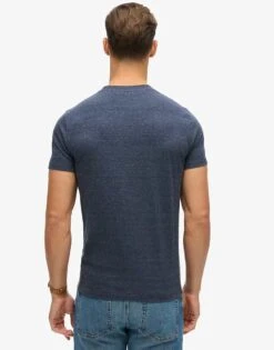 Superdry Cotton Essential Logo T-shirt In Dark Indigo Blue Marl For Men -Mens Out Fit Deals 208279371 4