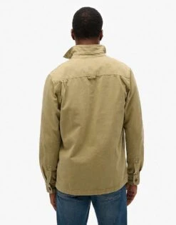 Superdry Cotton Canvas Workwear Overshirt In Fatigue Green For Men -Mens Out Fit Deals 208279413 4