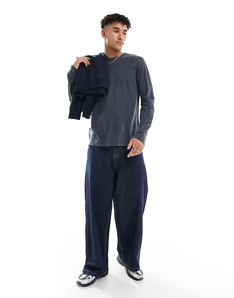 Superdry Classic Essential Top In Washed Eclipse Navy For Men 3 Superdry Classic Essential Top In Washed Eclipse Navy For Men