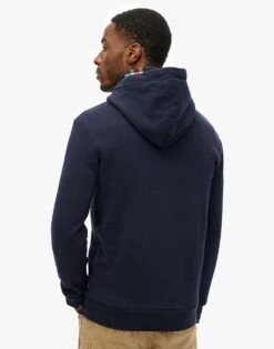 Superdry Core Logo Stripe Hoodie In Nautical Navy For Men -Mens Out Fit Deals 208279435 3