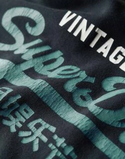 Superdry Duo Vintage Logo Hoodie In Jet Black For Men -Mens Out Fit Deals 208279460 3