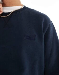 Superdry Essential Logo Crew Sweatshirt In Eclipse Navy For Men -Mens Out Fit Deals 208279483 3