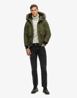 Superdry Everest Bomber Jacket In Army Khaki For Men -Mens Out Fit Deals 208279490 1 armykhaki 1