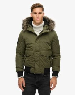 Superdry Everest Bomber Jacket In Army Khaki For Men -Mens Out Fit Deals 208279490 2