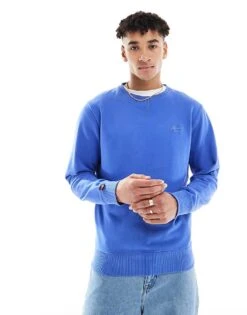 Superdry Essential Logo Crew Sweatshirt In Chambray Blue For Men -Mens Out Fit Deals 208279521 1 chambrayblue 1