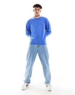 Superdry Essential Logo Crew Sweatshirt In Chambray Blue For Men -Mens Out Fit Deals 208279521 3