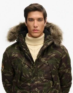 Superdry Everest Parka Coat In Marl Camo For Men -Mens Out Fit Deals 208279579 2