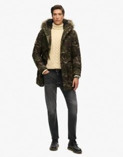 Superdry Everest Parka Coat In Marl Camo For Men -Mens Out Fit Deals 208279579 3