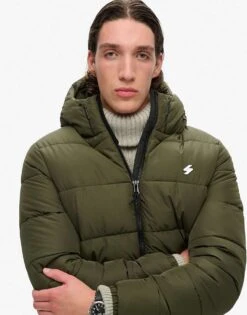 Superdry Hooded Sports Puffer Jacket In Dark Moss Green For Men 9 Superdry Hooded Sports Puffer Jacket In Dark Moss Green For Men -Mens Out Fit Deals 208279597 3