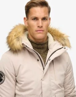 Superdry Hooded Everest Puffer Bomber Jacket In Chateau Gray For Men -Mens Out Fit Deals 208279652 3