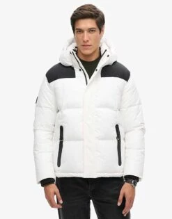 Superdry Hooded Box Quilt Puffer Jacket In Optic For Men -Mens Out Fit Deals 208279667 2