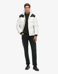 Superdry Hooded Box Quilt Puffer Jacket In Optic For Men -Mens Out Fit Deals 208279667 4