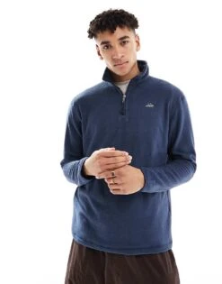 Superdry Polar Fleece Half Zip In Lauren Navy For Men -Mens Out Fit Deals 208279711 1 laurennavy 1