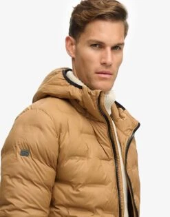 Superdry Short Quilted Puffer Jacket In Dark Tobacco Brown For Men -Mens Out Fit Deals 208279755 2