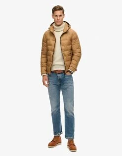 Superdry Short Quilted Puffer Jacket In Dark Tobacco Brown For Men -Mens Out Fit Deals 208279755 3