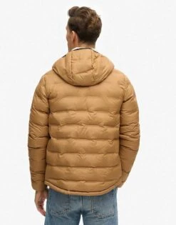 Superdry Short Quilted Puffer Jacket In Dark Tobacco Brown For Men -Mens Out Fit Deals 208279755 4
