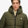 Superdry Sports Puffer Hooded Jacket In Dark Moss For Men -Mens Out Fit Deals 208279787 1 darkmoss
