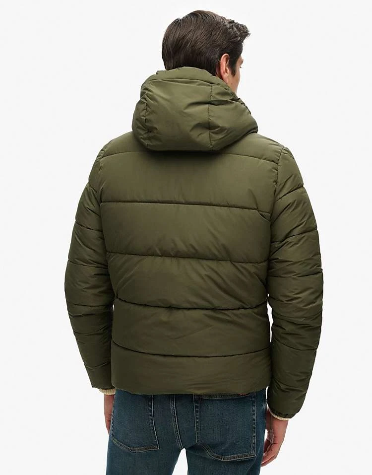 Superdry Sports Puffer Hooded Jacket In Dark Moss For Men 5 Superdry Sports Puffer Hooded Jacket In Dark Moss For Men - Image 3