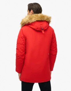Superdry Everest Parka Coat In High Risk Red For Men -Mens Out Fit Deals 208279803 4