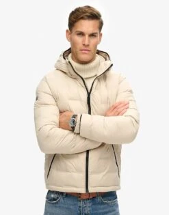 Superdry Short Quilted Puffer Jacket In Cement Beige For Men -Mens Out Fit Deals 208279833 2