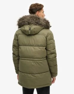 Superdry Chinook Faux Fur Parka Coat In Dusty Olive Green For Men -Mens Out Fit Deals 208279839 4