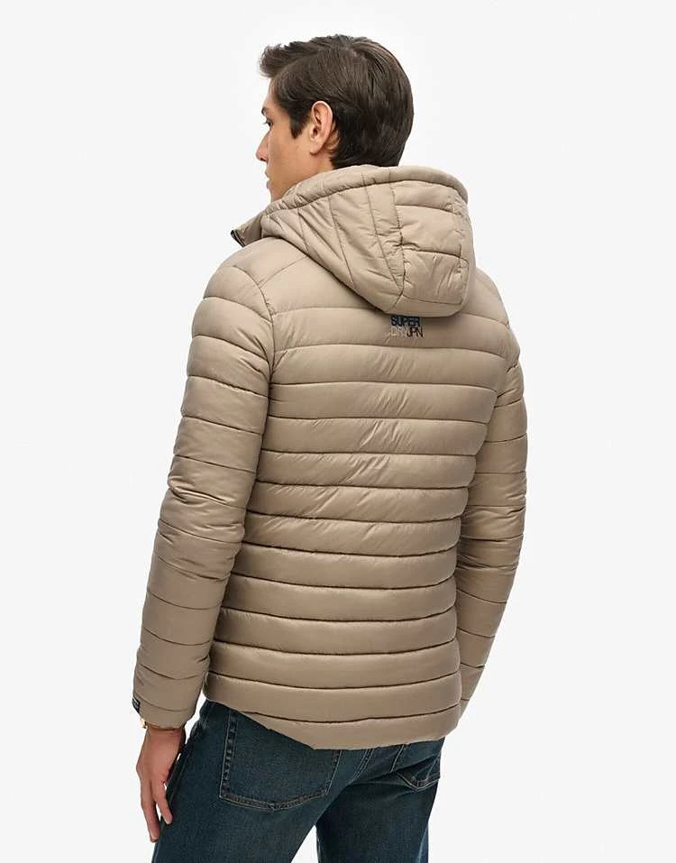 Superdry Hooded Fuji Padded Jacket In Deep Beige Slub For Men 6 Superdry Hooded Fuji Padded Jacket In Deep Beige Slub For Men - Image 4