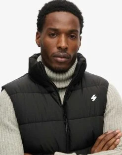 Superdry Sports Puffer Gilet In Black For Men -Mens Out Fit Deals 208279891 3