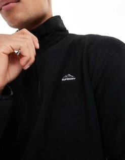 Superdry Polar Fleece Half Zip In Black For Men 8 Superdry Polar Fleece Half Zip In Black For Men -Mens Out Fit Deals 208280005 2