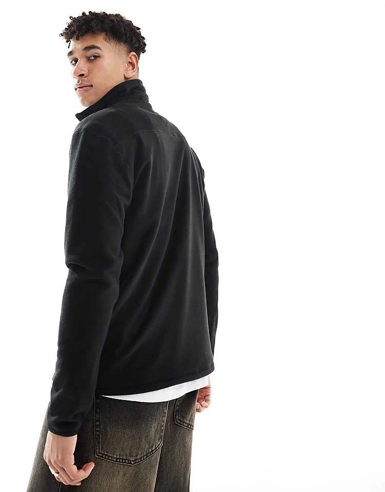 Superdry Polar Fleece Half Zip In Black For Men 6 Superdry Polar Fleece Half Zip In Black For Men - Image 4