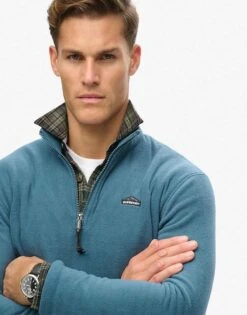 Superdry Polar Fleece Half Zip In Orion Blue For Men
