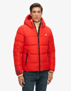 Superdry Sports Puffer Hooded Jacket In Bright Red For Men -Mens Out Fit Deals 208280313 1 brightred 1