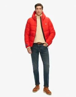 Superdry Sports Puffer Hooded Jacket In Bright Red For Men -Mens Out Fit Deals 208280313 4