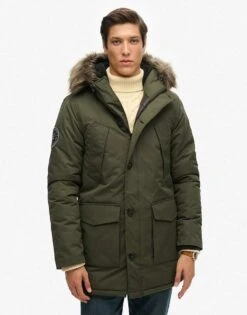 Superdry Everest Parka Coat In Army Khaki For Men -Mens Out Fit Deals 208280427 1 armykhaki 1