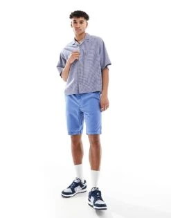 Superdry Vintage International Shorts In Azure Blue For Men 13 Superdry Vintage International Shorts In Azure Blue For Men -Mens Out Fit Deals 208280584 1 azureblue 1