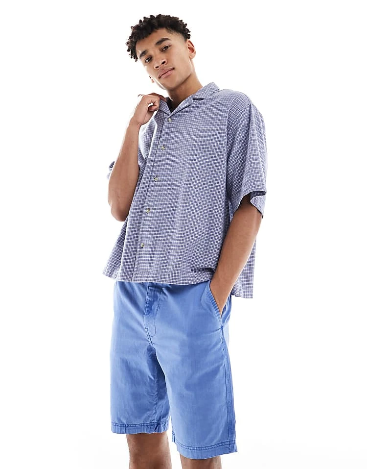 Superdry Vintage International Shorts In Azure Blue For Men 5 Superdry Vintage International Shorts In Azure Blue For Men - Image 3