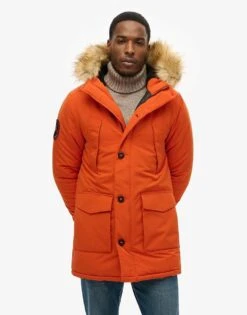 Superdry Hooded Everest Faux Fur Parka In Pureed Pumpkin For Men -Mens Out Fit Deals 208280785 1 pureedpumpkin 1