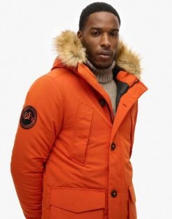 Superdry Hooded Everest Faux Fur Parka In Pureed Pumpkin For Men -Mens Out Fit Deals 208280785 4